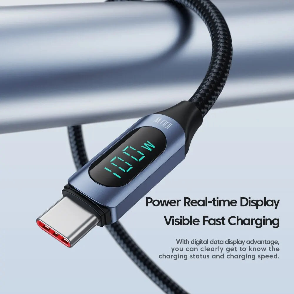 Type-C 100W PD Fast Charging Cable – USB-C to USB-C with Display