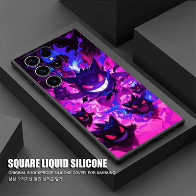 Gengar Pokemons Anime Soft S25 Case For Samsung Galaxy S24 S23 S20 S21 FE S22 S25 Ultra 5G S10 Plus Note 10 20 Black Phone Cover
