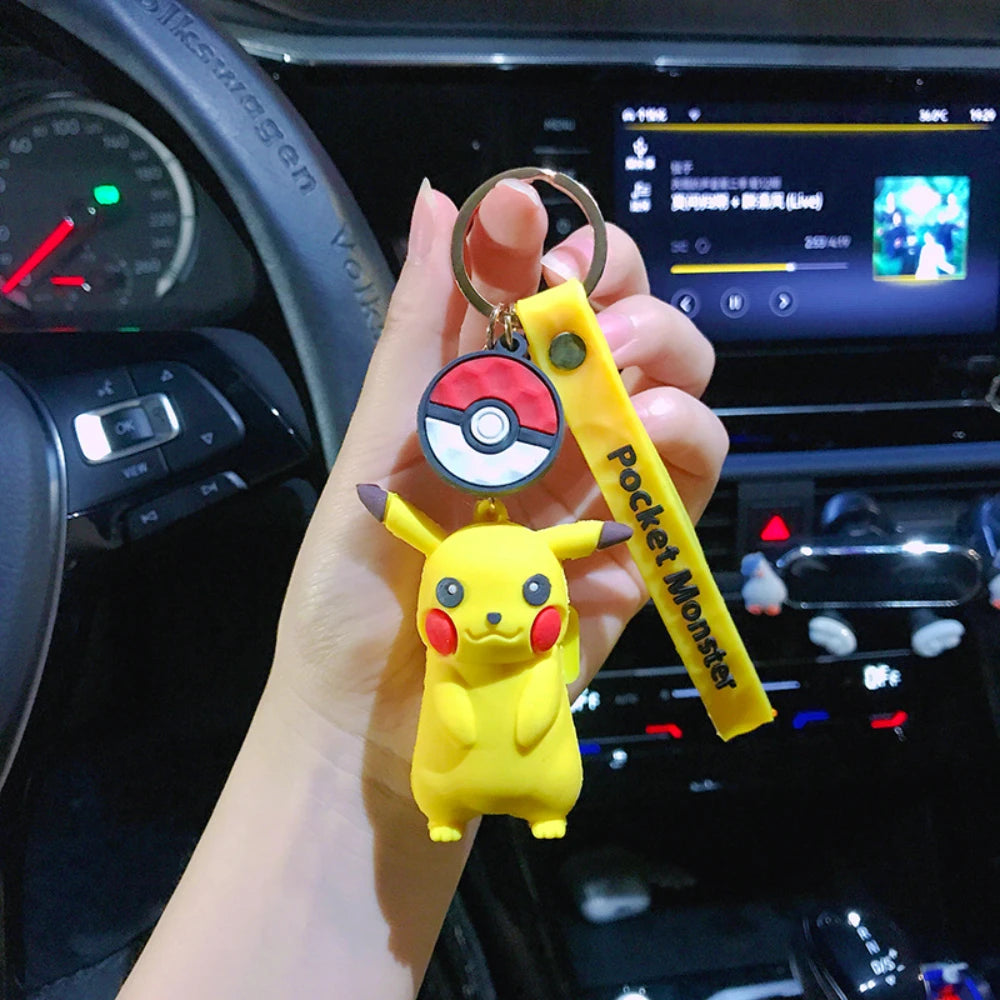 Pokémon Keychain 2025 – Pikachu, Psyduck, Gengar & More Cartoon Figures 🎒✨
