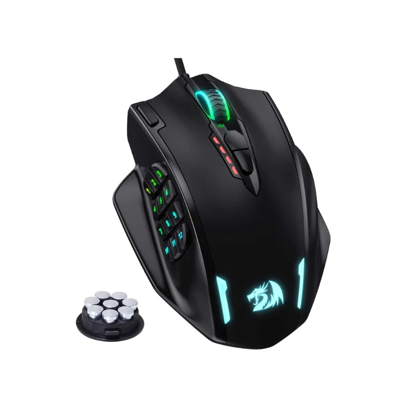 Redragon M908 RGB Gaming Mouse – 18 Programmable Buttons, 12400 DPI