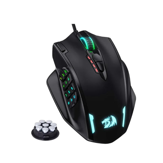 Redragon M908 RGB Gaming Mouse – 18 Programmable Buttons, 12400 DPI