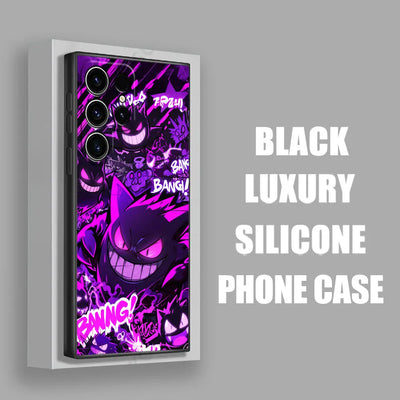 Gengar Pokemons Anime Soft S25 Case For Samsung Galaxy S24 S23 S20 S21 FE S22 S25 Ultra 5G S10 Plus Note 10 20 Black Phone Cover