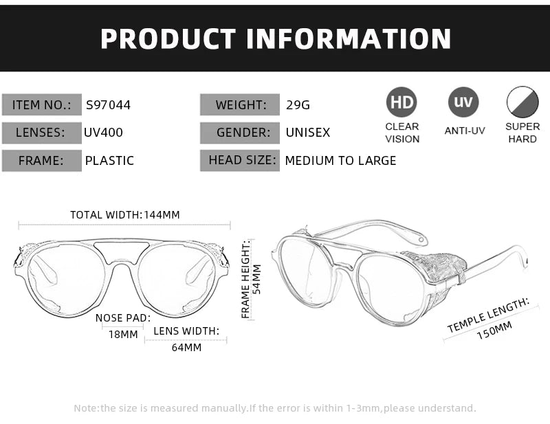 Vintage Round Punk Glasses