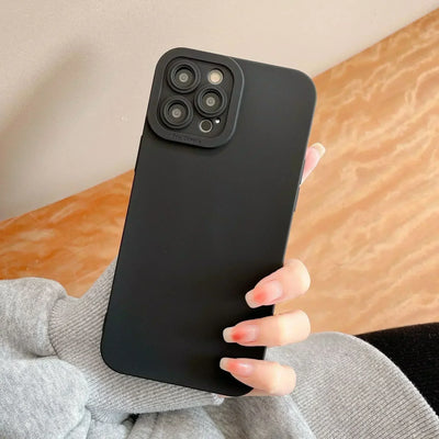 Black Armor – Premium Shockproof Silicone Case (LensGuard Edition)