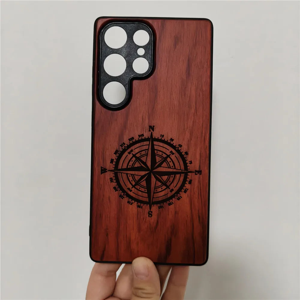 Real Wood Shockproof Phone Case for Samsung S25 Ultra/Plus