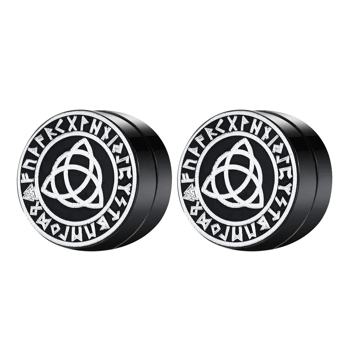 VIKING MAGNETIC EARRINGS ⚔️ No-Pierce Stainless Steel - Gothic Punk Jewelry for Men