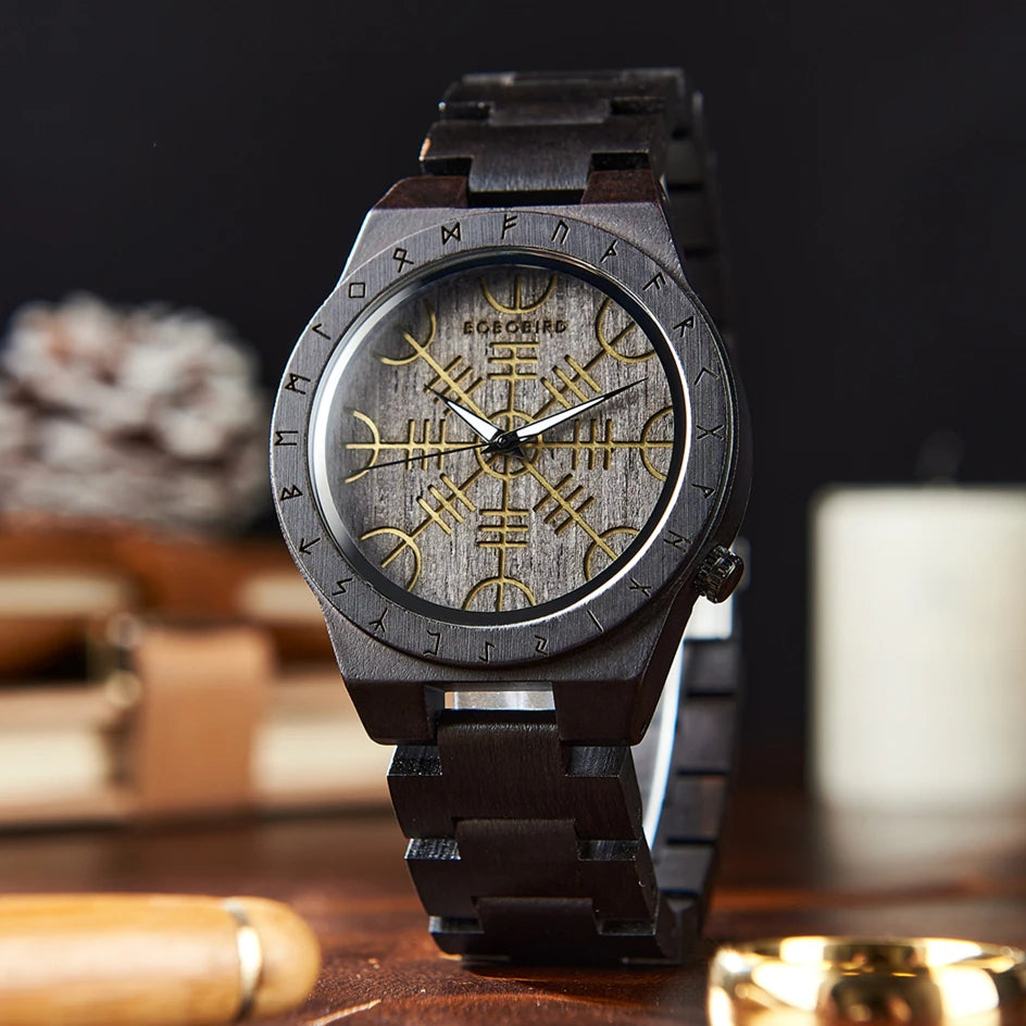 VIKING Men's Casual Wooden Watch