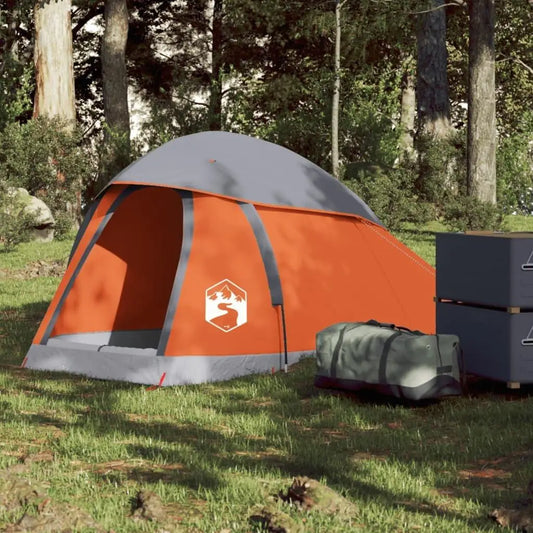 1-Person Dome Camping Tent – Grey &amp; Orange
