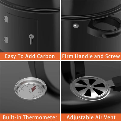 Outdoor BBQ Upright Charcoal Smoker Grill