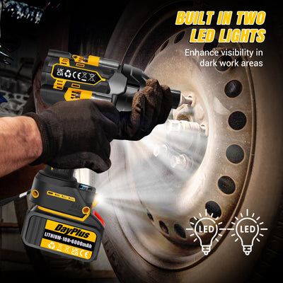 DayPlus 3in1 1500Nm Brushless Impact Wrench 1/2" + 6.0Ah Battery