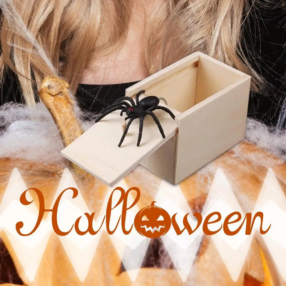 Trick Spider Wooden Scare Box – 1-10 PCS | Funny Hidden Prank Toy 🕷️🎁