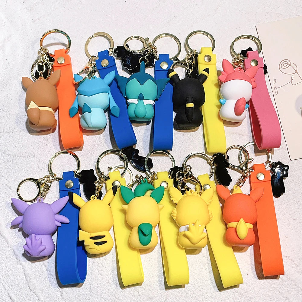 Pokémon Keychain 2025 – Pikachu, Psyduck, Gengar & More Cartoon Figures 🎒✨