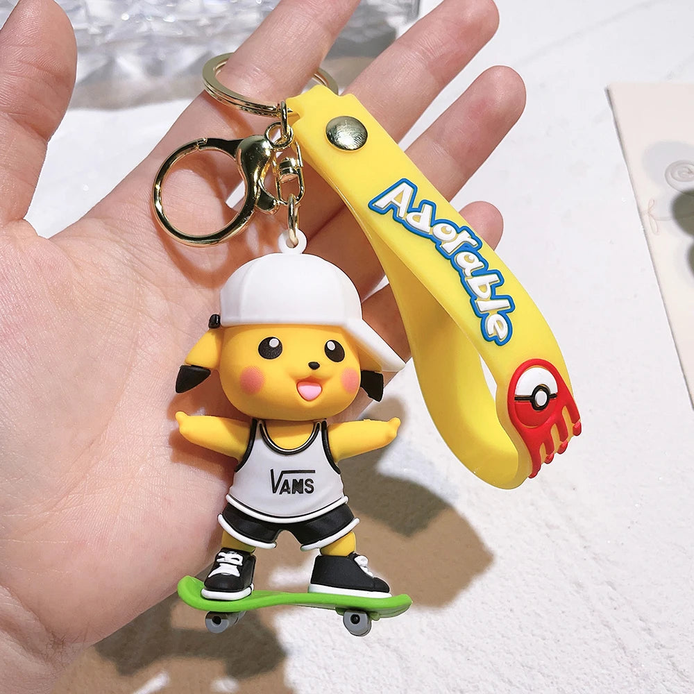 Pokémon Keychain 2025 – Pikachu, Psyduck, Gengar & More Cartoon Figures 🎒✨