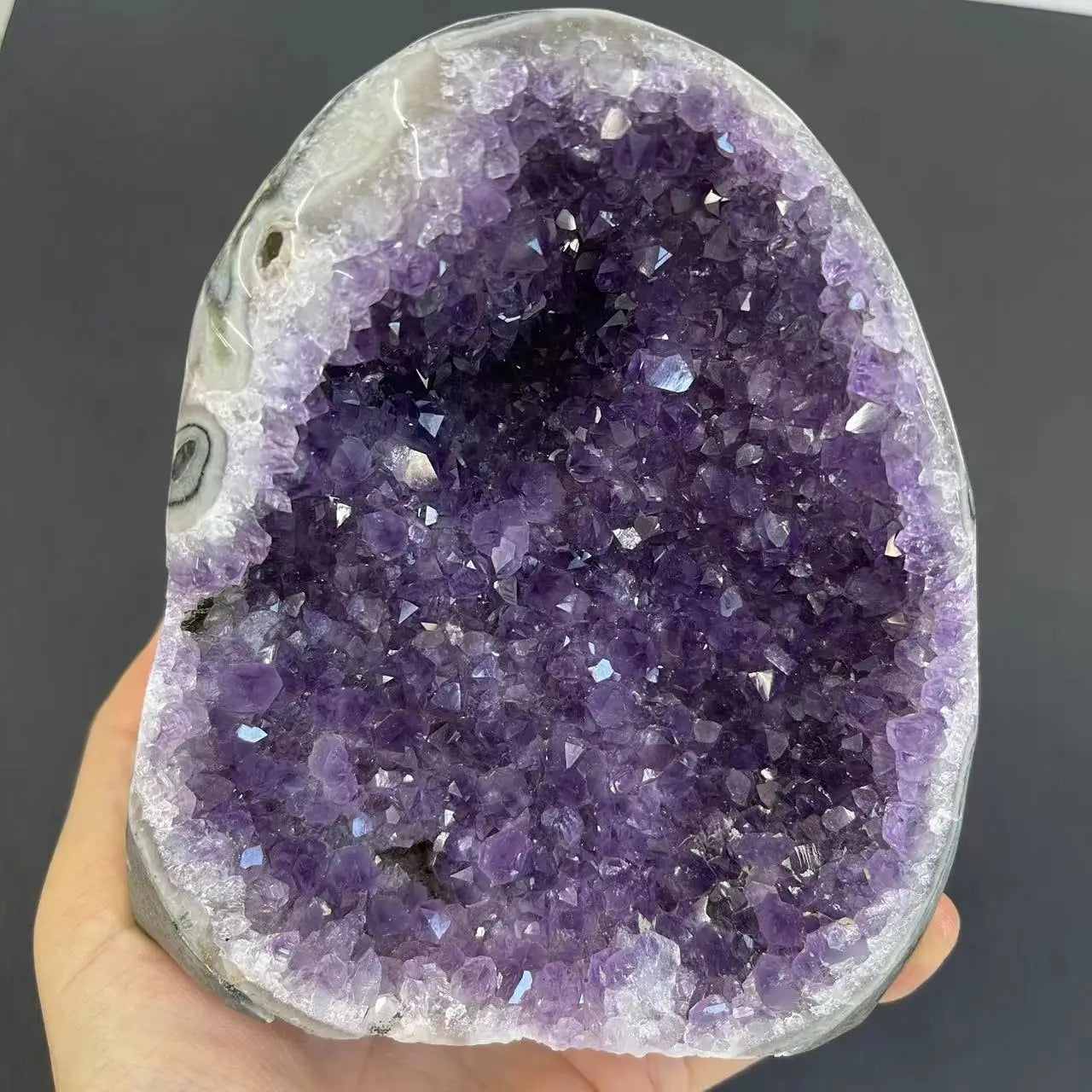 Natural Amethyst Geode Crystal Cluster – Raw Quartz for Home & Reiki