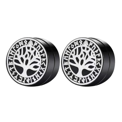 VIKING MAGNETIC EARRINGS ⚔️ No-Pierce Stainless Steel - Gothic Punk Jewelry for Men