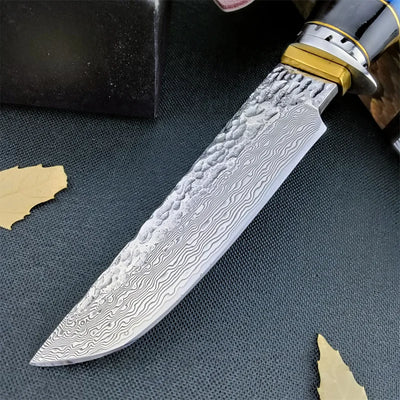 Croissant Damascus Straight Knife