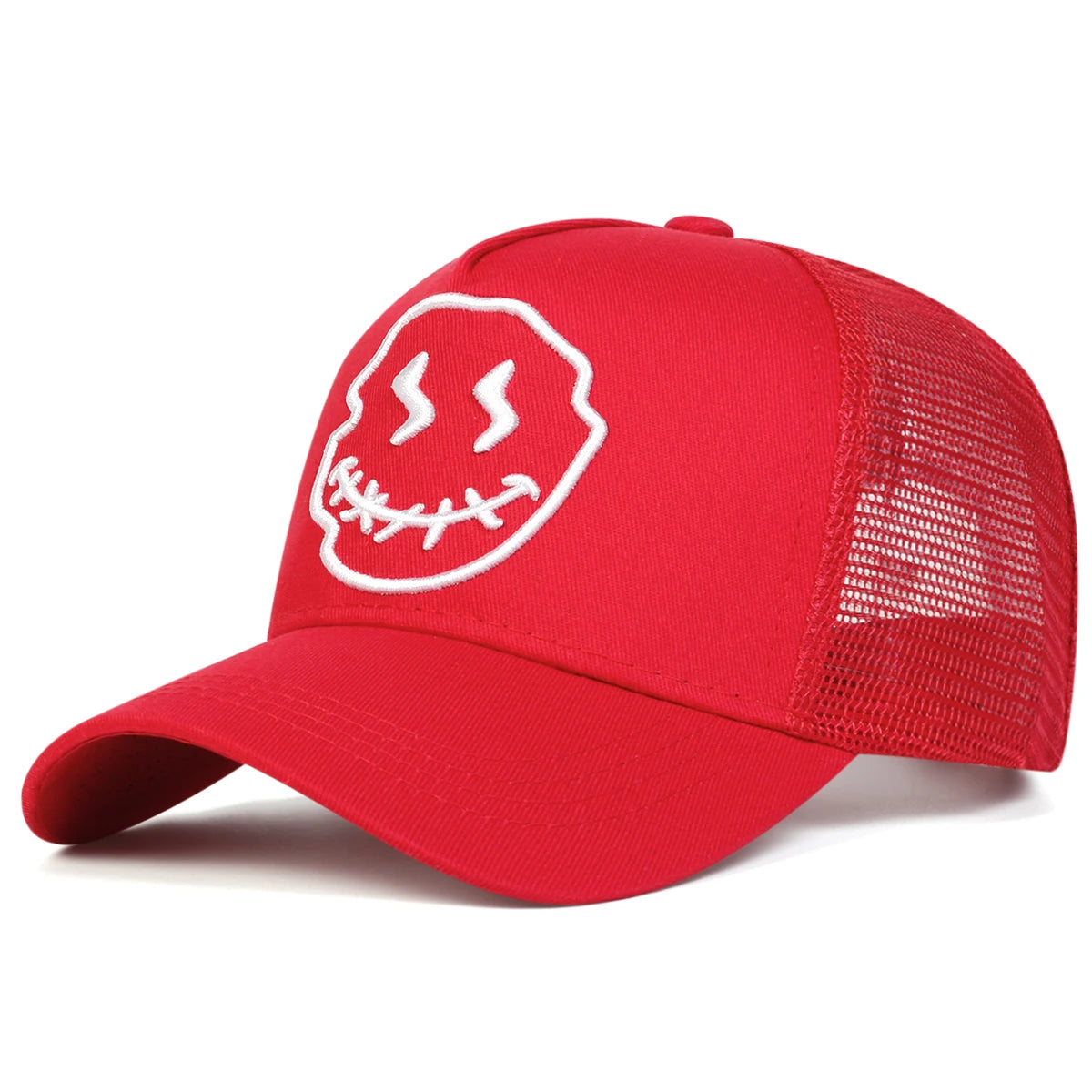 Unisex Smiling Face Embroidery Baseball Net Caps 🌞