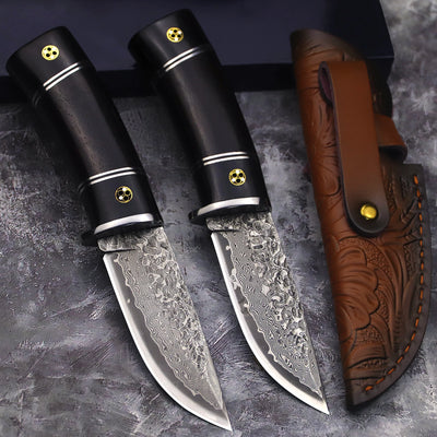 Viking Legacy Damascus Hunting Knife – Precision, Strength, and Elegance