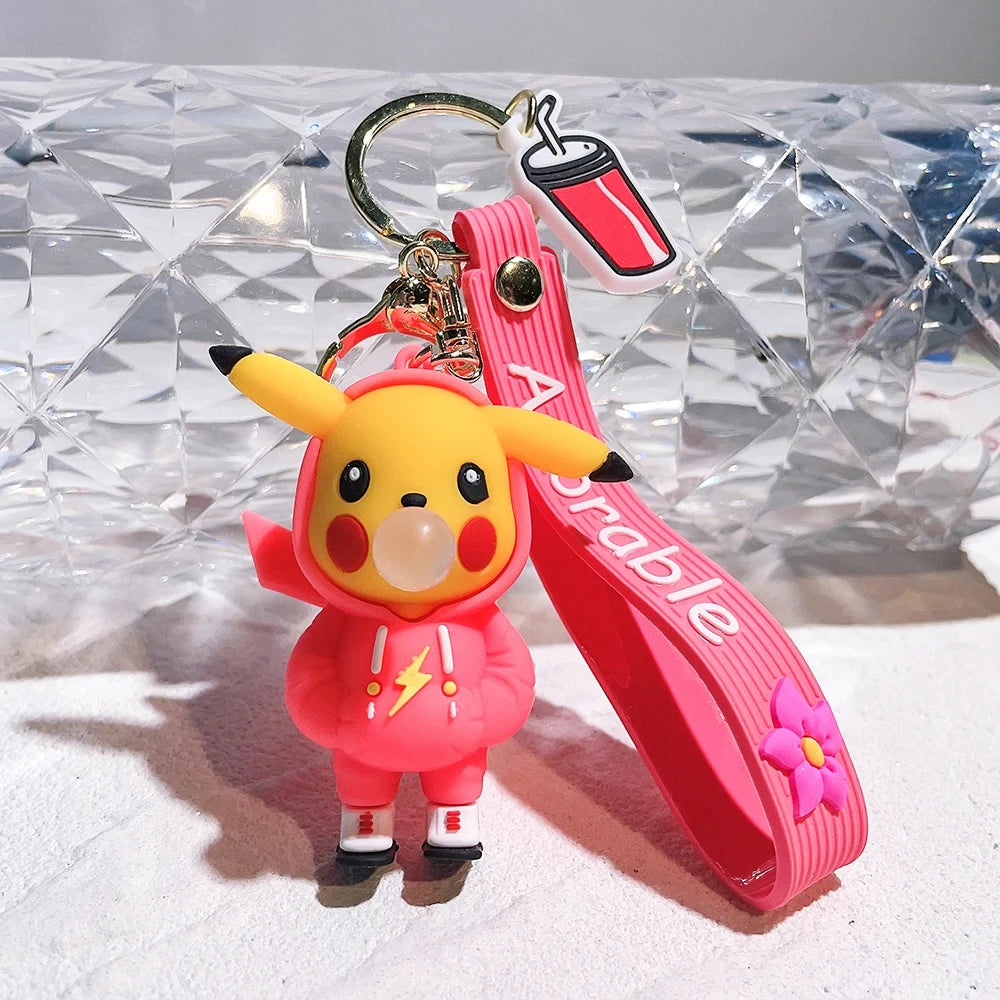 Pokémon Keychain 2025 – Pikachu, Psyduck, Gengar & More Cartoon Figures 🎒✨
