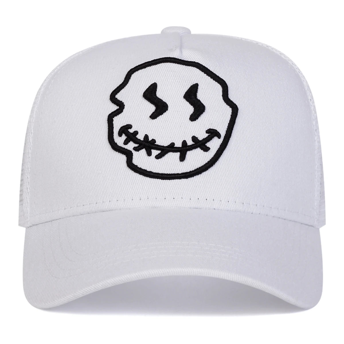 Unisex Smiling Face Embroidery Baseball Net Caps 🌞