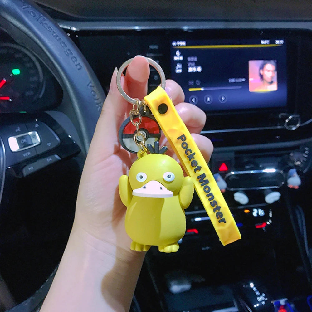 Pokémon Keychain 2025 – Pikachu, Psyduck, Gengar & More Cartoon Figures 🎒✨