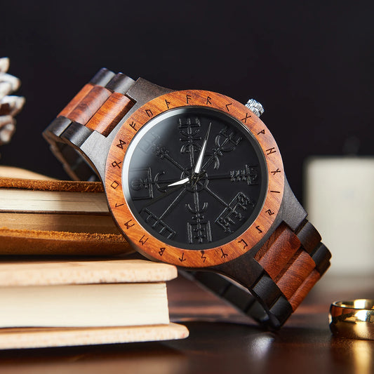 VIKING Men's Casual Wooden Watch