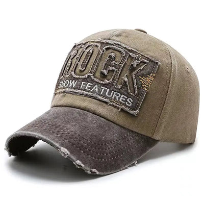High-Quality "ROCK" Embroidery Cotton Baseball Cap | Unisex Snapback Sun Hat