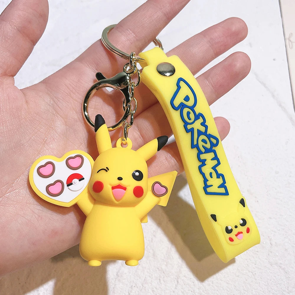 Pokémon Keychain 2025 – Pikachu, Psyduck, Gengar & More Cartoon Figures 🎒✨