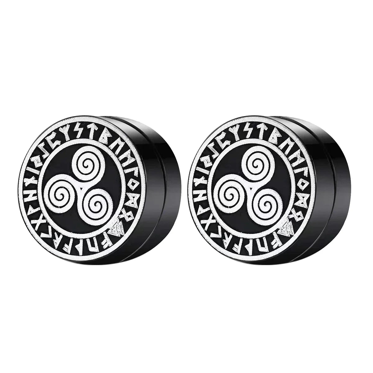 VIKING MAGNETIC EARRINGS ⚔️ No-Pierce Stainless Steel - Gothic Punk Jewelry for Men