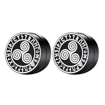 VIKING MAGNETIC EARRINGS ⚔️ No-Pierce Stainless Steel - Gothic Punk Jewelry for Men
