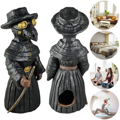 Plague Doctor Incense Burner – Mini Crow Statue