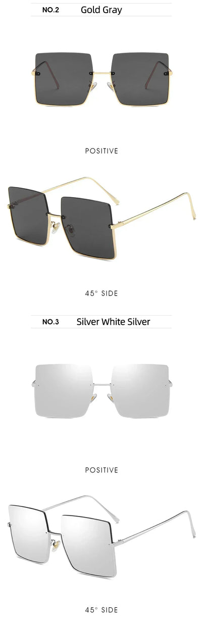 LUXE Oversized Square Sunglasses 😎 Designer Retro Frames