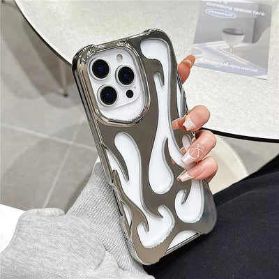 3D FLAME Phone Case 🔥 Matte Shockproof – Fits iPhone 16/15/14 Pro Max