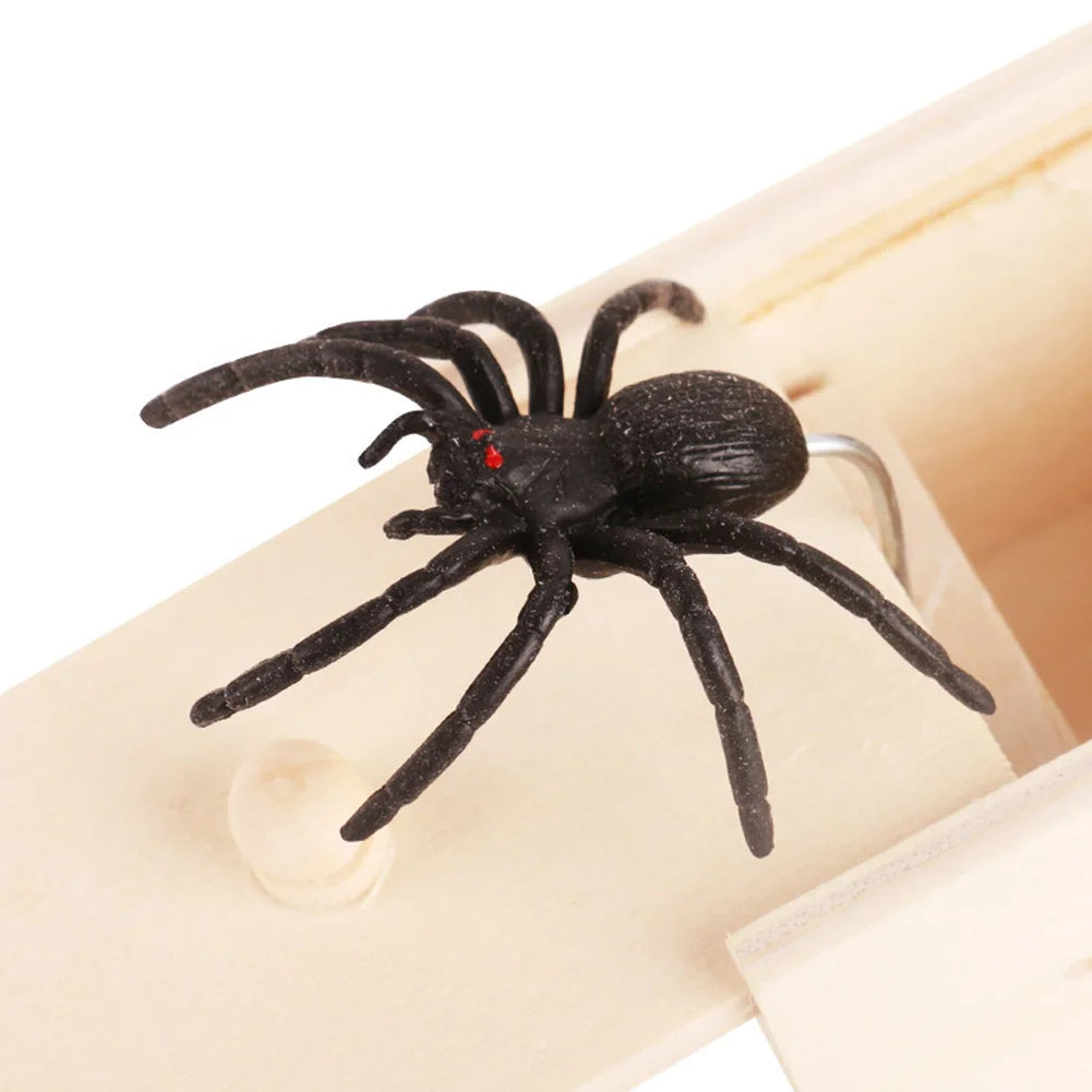 Trick Spider Wooden Scare Box – 1-10 PCS | Funny Hidden Prank Toy 🕷️🎁
