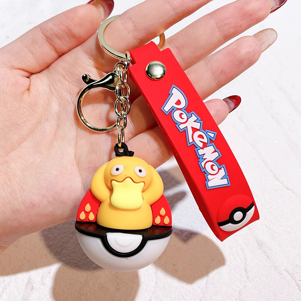 Pokémon Keychain 2025 – Pikachu, Psyduck, Gengar & More Cartoon Figures 🎒✨