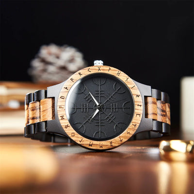 VIKING Men's Casual Wooden Watch