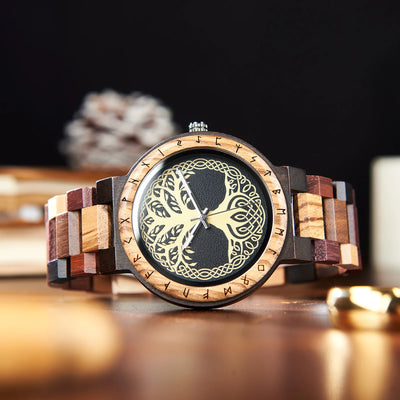 VIKING Men's Casual Wooden Watch