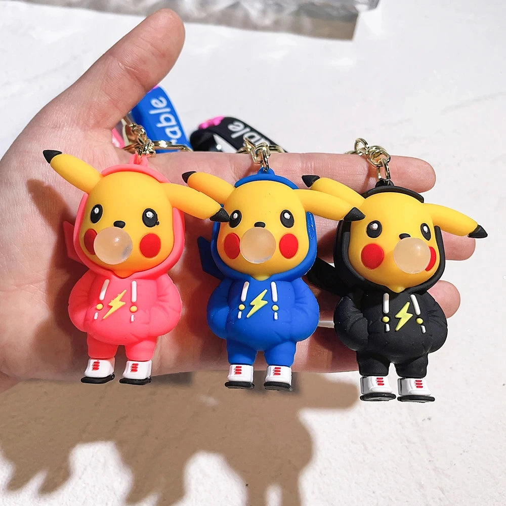 Pokémon Keychain 2025 – Pikachu, Psyduck, Gengar & More Cartoon Figures 🎒✨