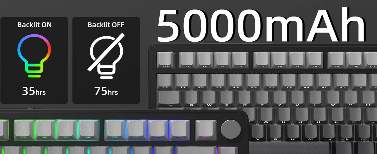 ATTACK SHARK X85 Wireless Mechanical Gaming Keyboard – TKL 82 Keys, Gasket Structure, RGB Hot-Swappable, Knob, Customizable