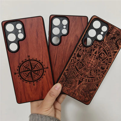 Real Wood Shockproof Phone Case for Samsung S25 Ultra/Plus