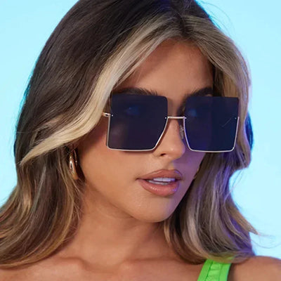 LUXE Oversized Square Sunglasses 😎 Designer Retro Frames
