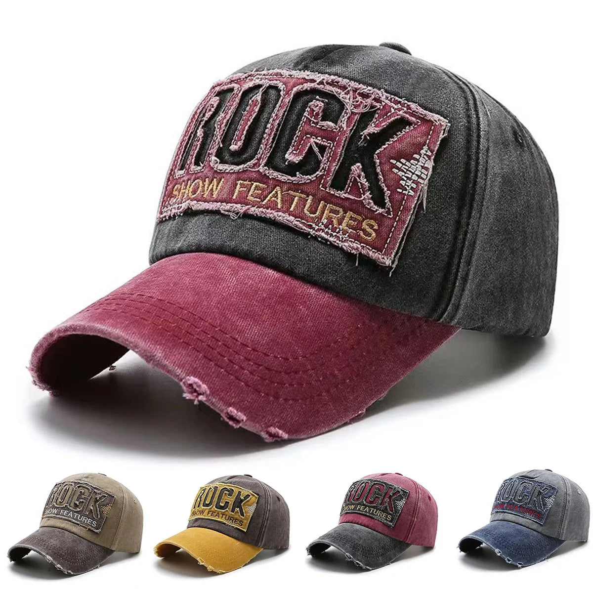 High-Quality "ROCK" Embroidery Cotton Baseball Cap | Unisex Snapback Sun Hat