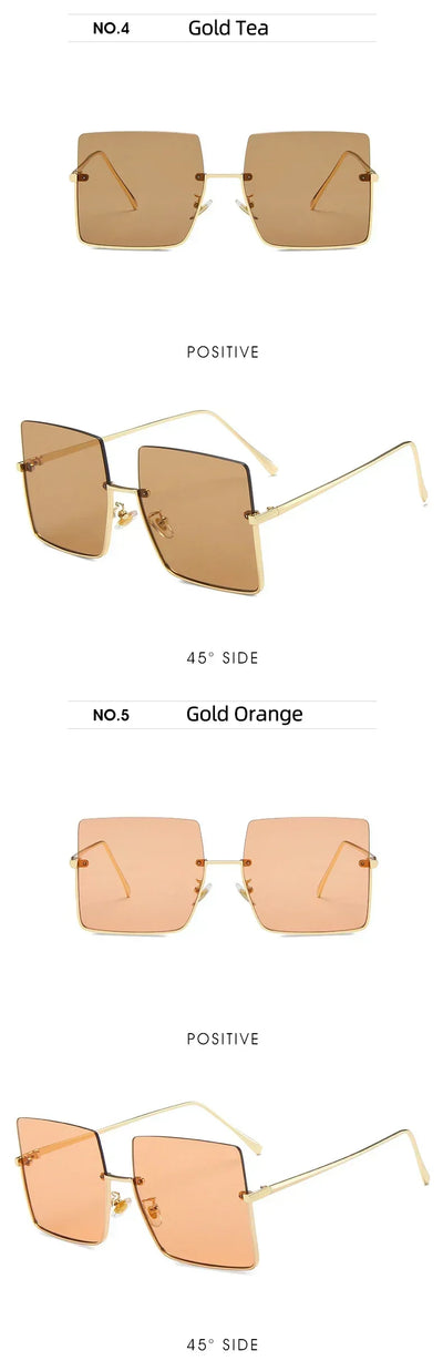 LUXE Oversized Square Sunglasses 😎 Designer Retro Frames