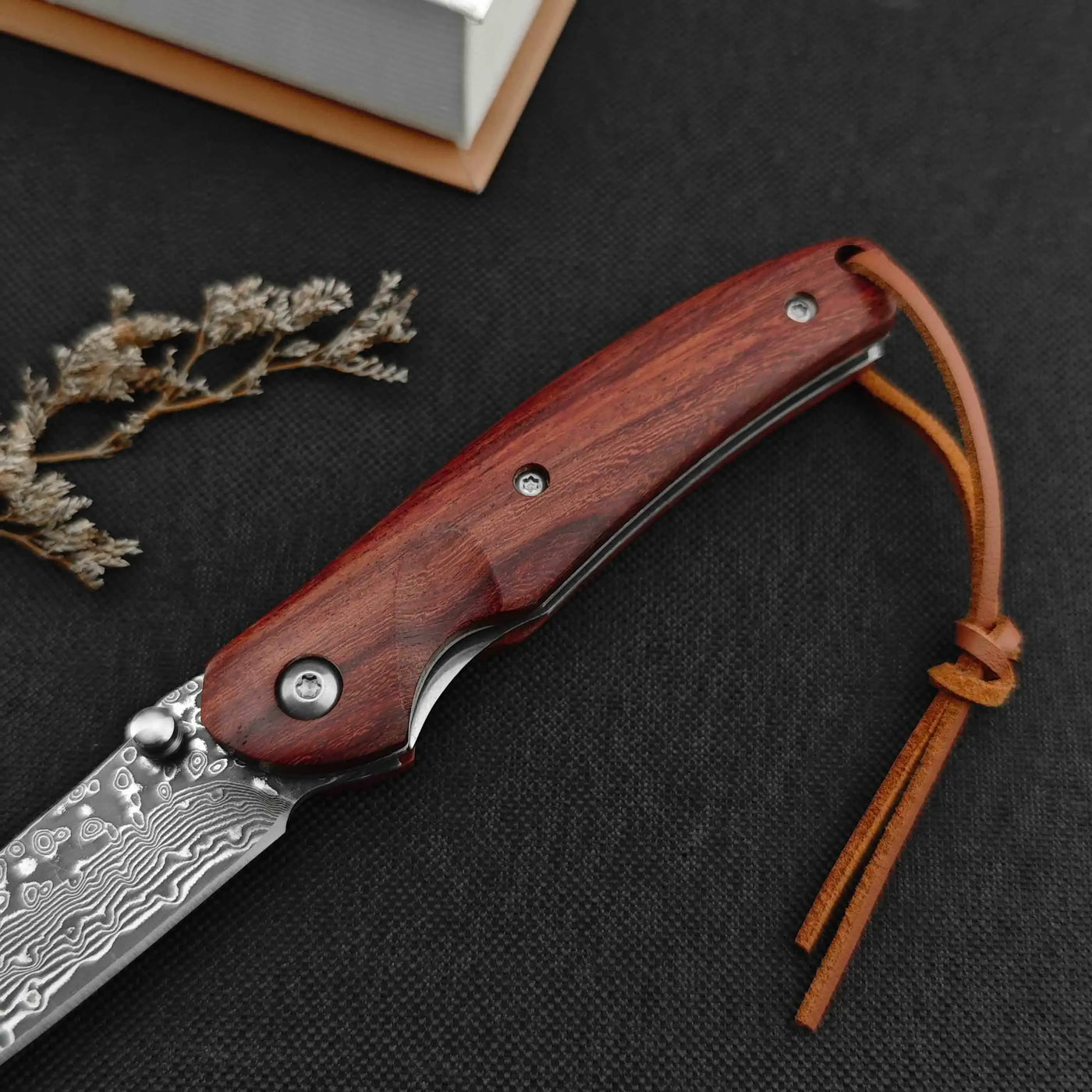 Firewing Damascus Steel Folding Knife