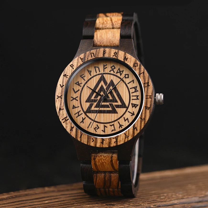 VIKING Men's Casual Wooden Watch