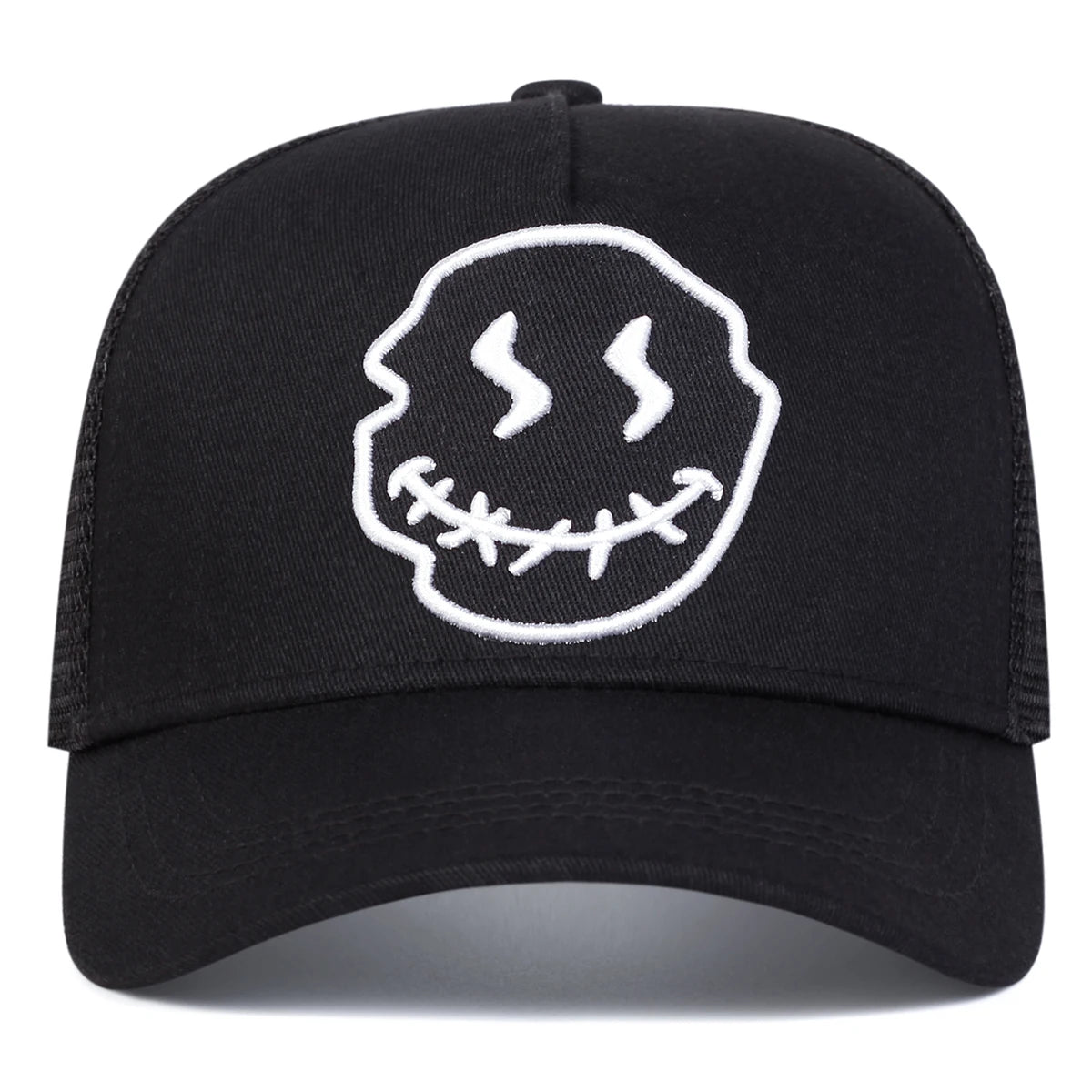 Unisex Smiling Face Embroidery Baseball Net Caps 🌞