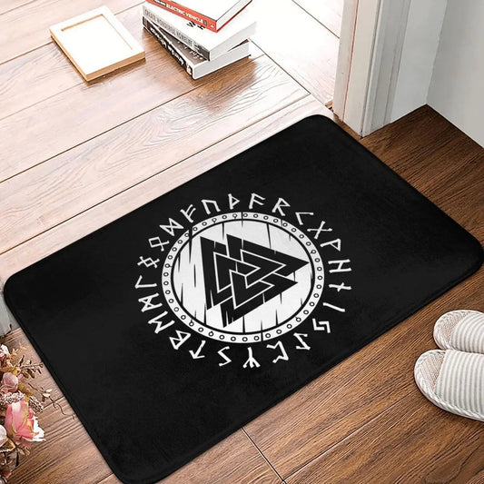 Scandinavian Shield Valknut Runes Non-slip Doormat