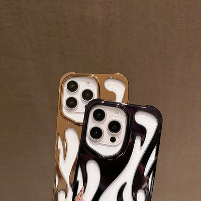 3D FLAME Phone Case 🔥 Matte Shockproof – Fits iPhone 16/15/14 Pro Max