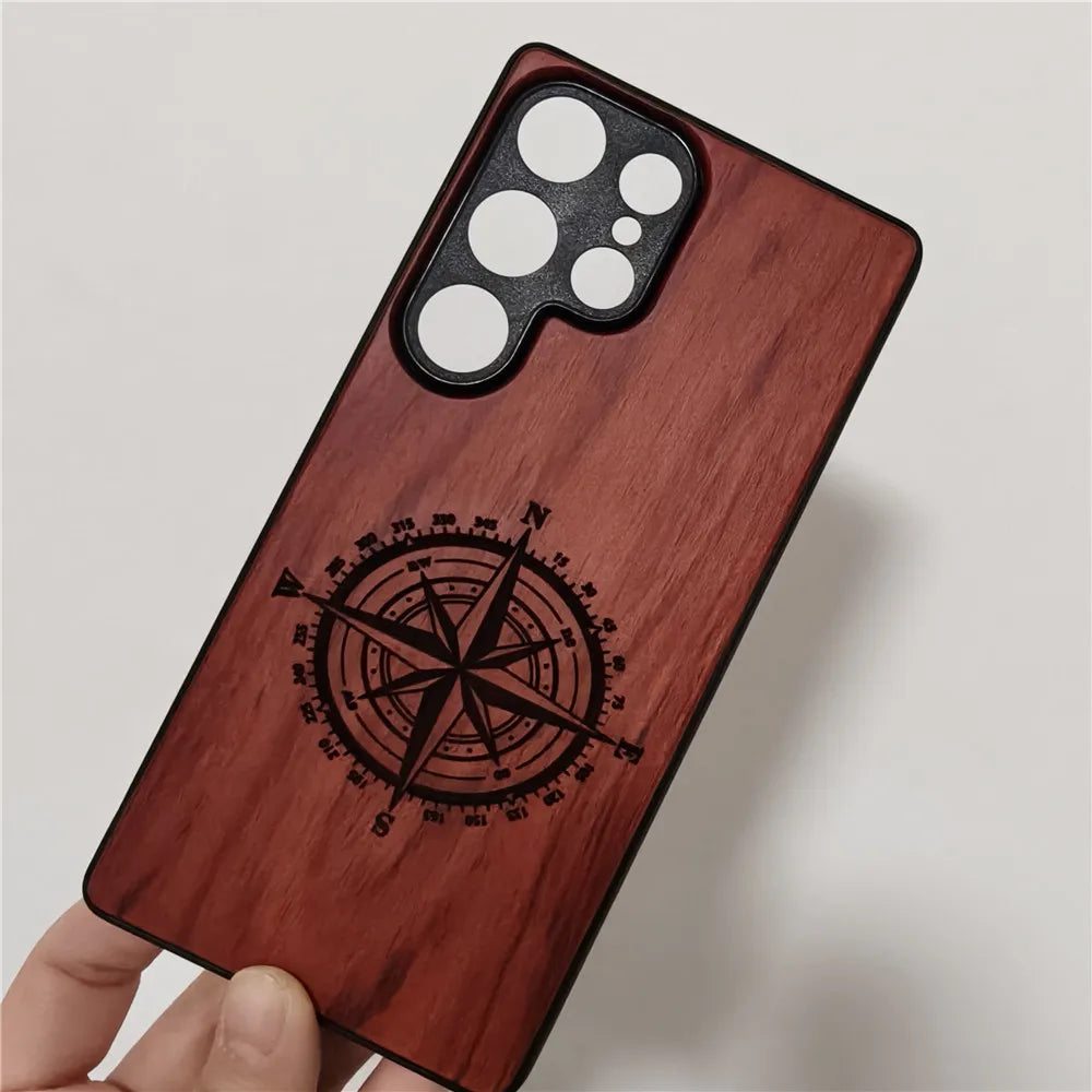 Real Wood Shockproof Phone Case for Samsung S25 Ultra/Plus