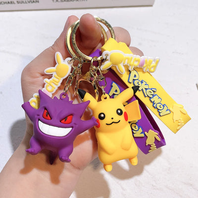 Pokémon Keychain 2025 – Pikachu, Psyduck, Gengar & More Cartoon Figures 🎒✨